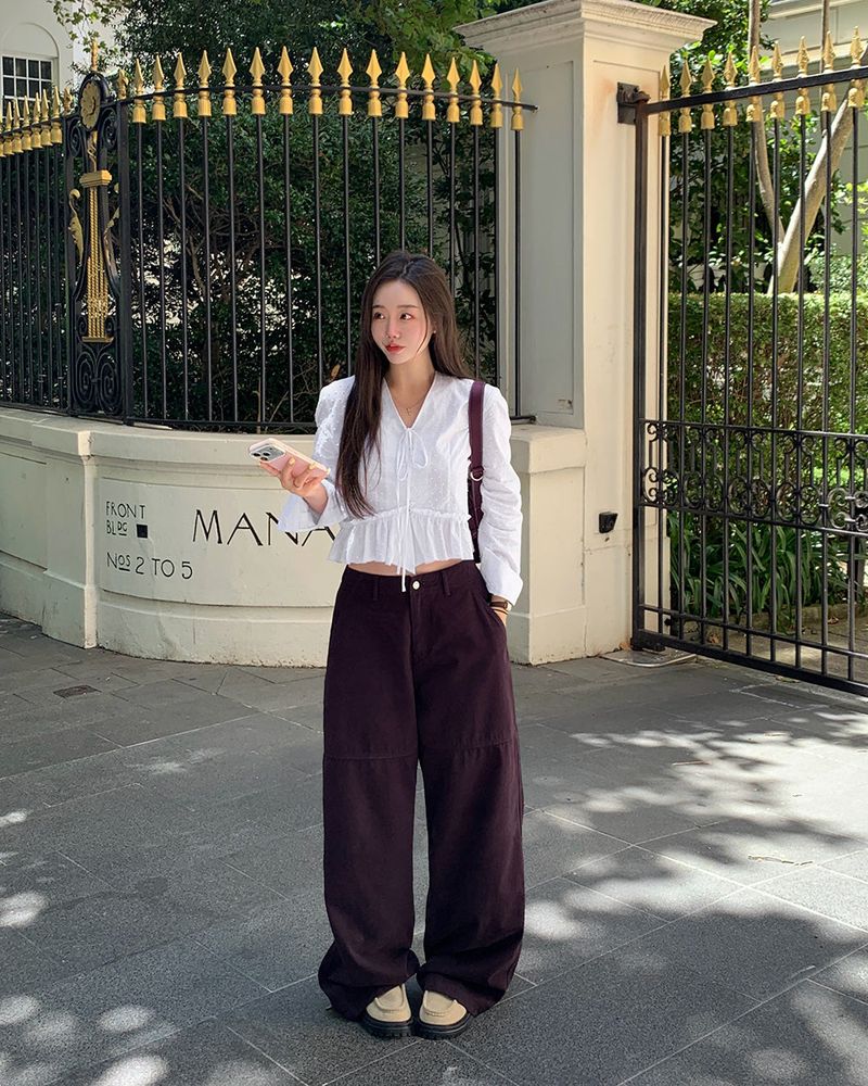 [ORIGINAL] Grape cut cotton pants