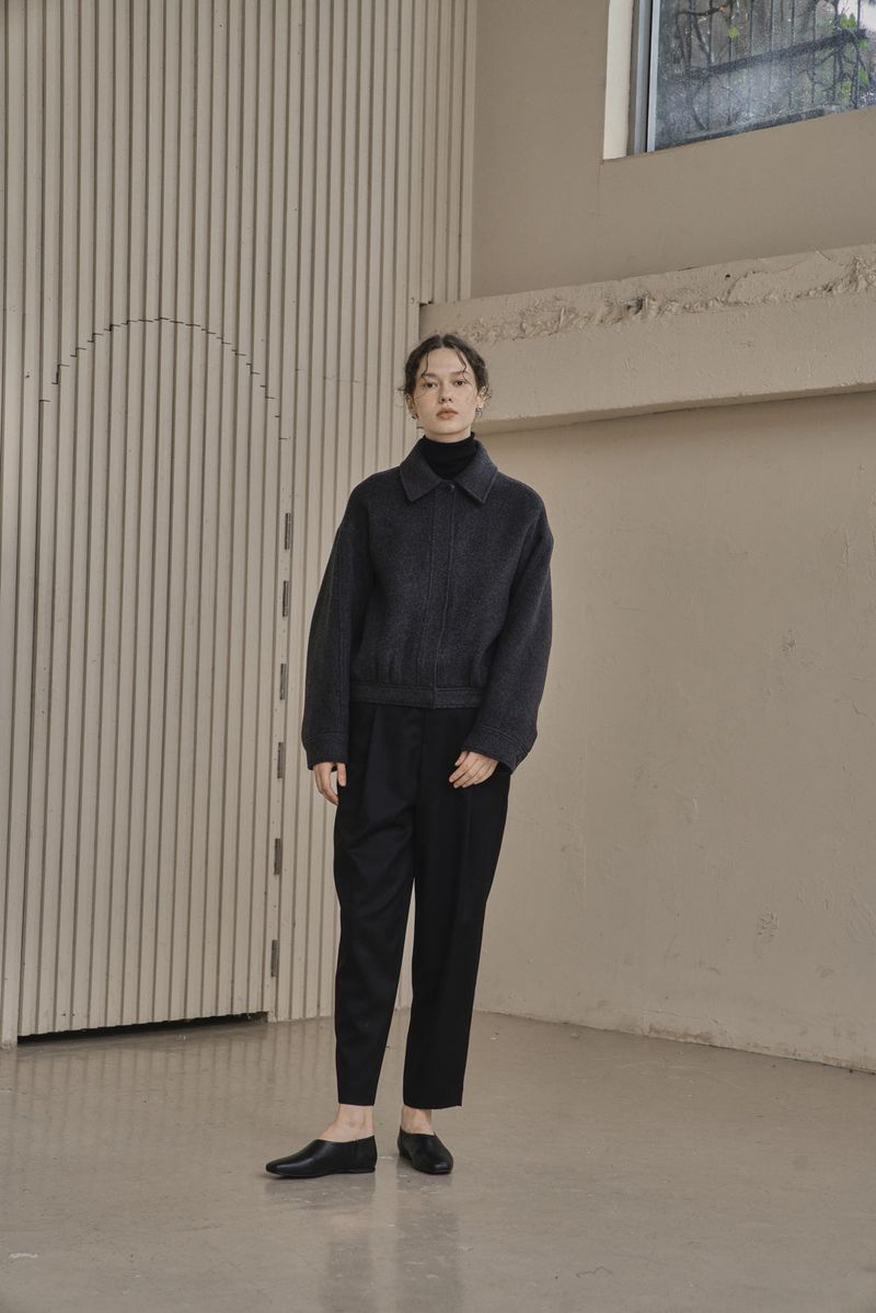 BLOUSON WOOL JACKET_GRAY