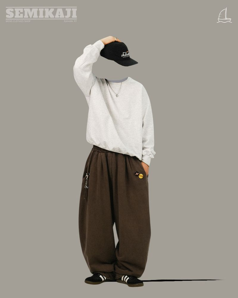 [SEMADE] テーパードピグメントスウェットパンツ