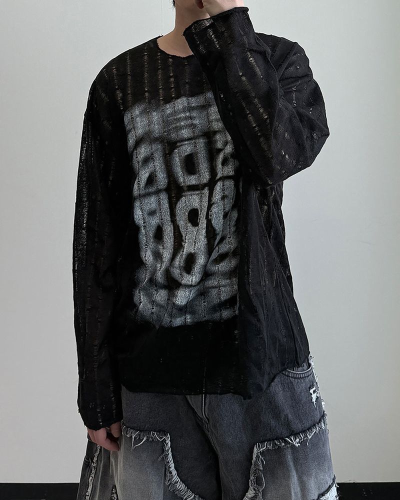 Lunera Painting See-through Knit