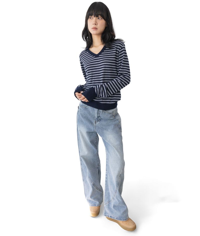 Jeff Big Pocket Washed Curved Jeans