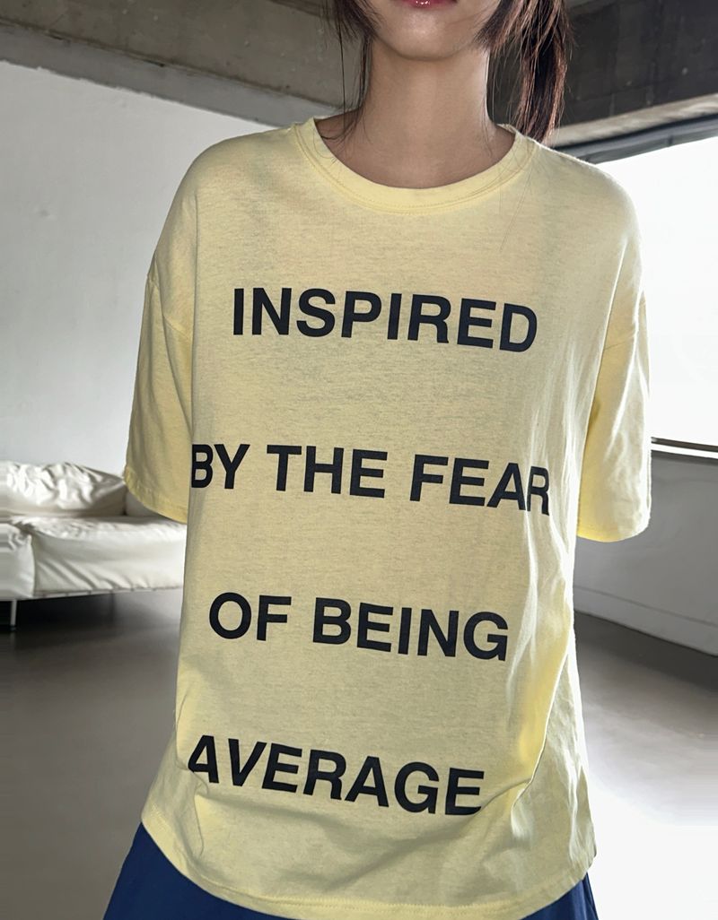 ノーマリー ヒップ レタリング プリント オーバーサイズ ロング Tシャツ 3カラー