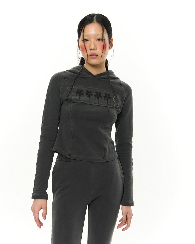 Patch Slim Hoodie _ Dark Grey