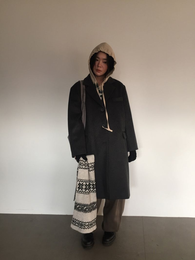 Wool Blend Essential Long Coat (2 Colors)