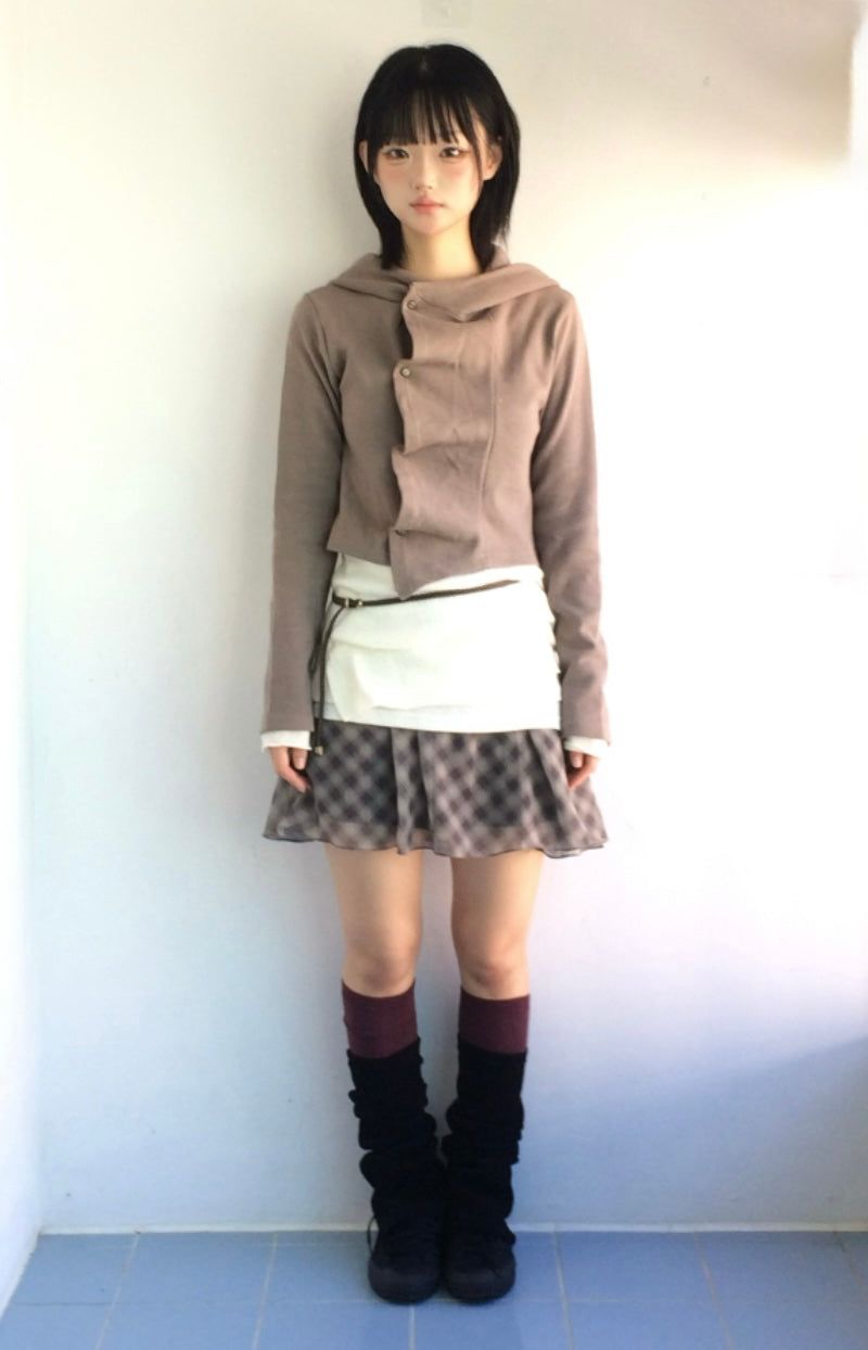 Rough Cutout Hoodie Jacket