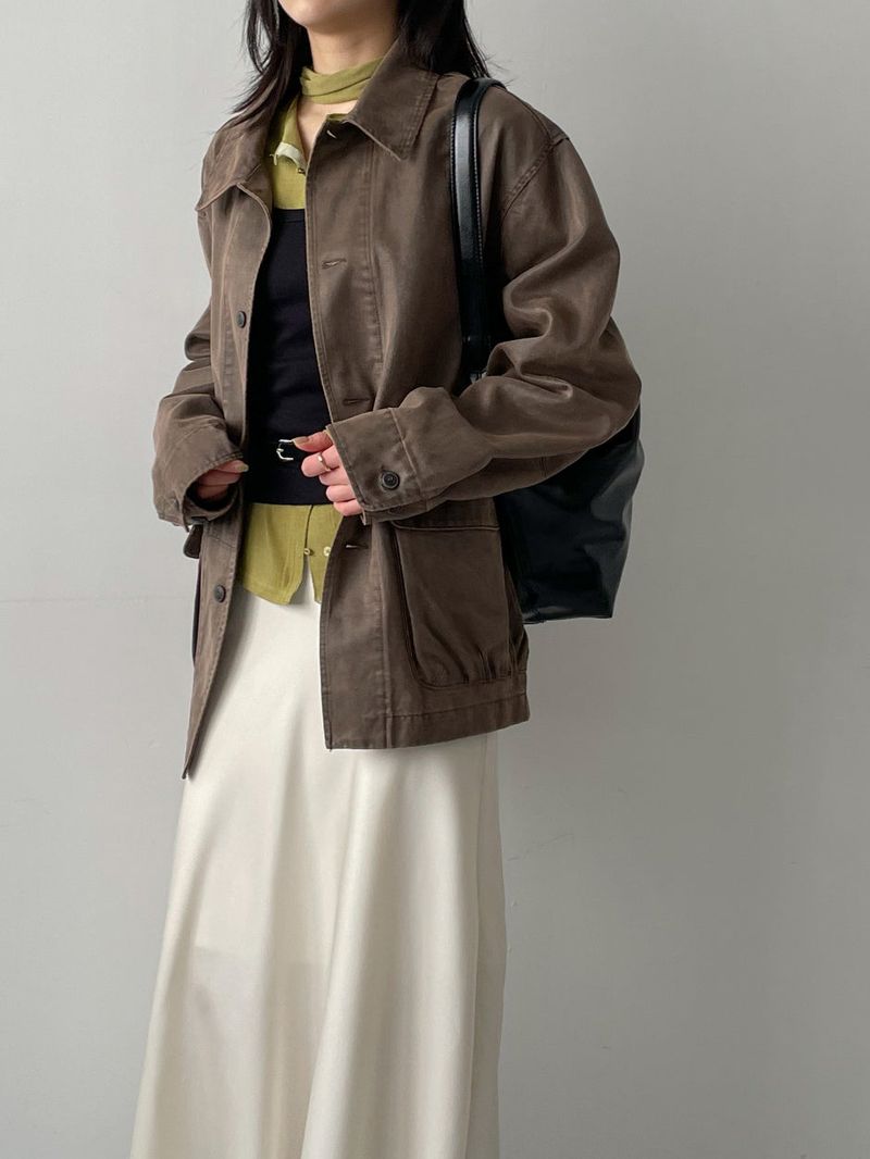 [unisex] Vintage Work Overfit Half Jacket