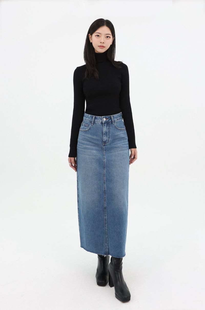 DENIM MAXI SKIRT_BLUE code 26021