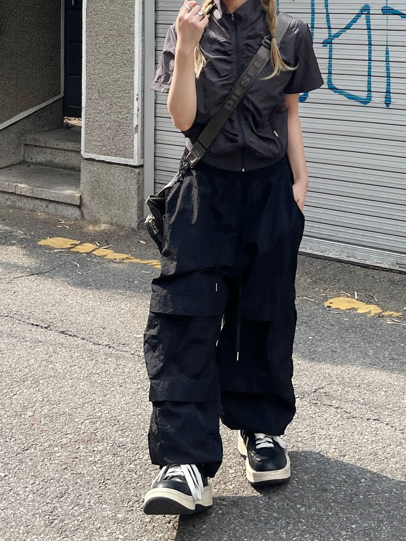 Summer nylon balloon double cargo pants