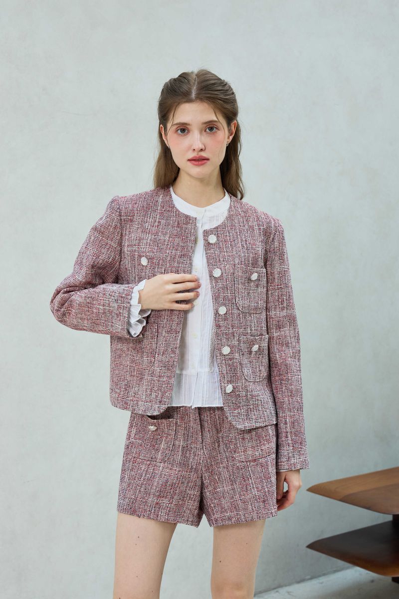 CHERISH TWEED JACKET / RED
