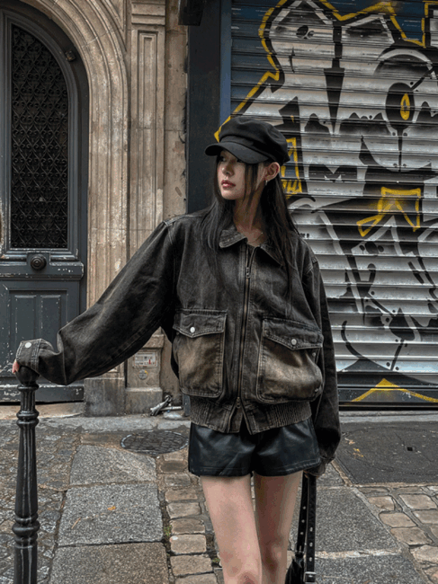ULAN（ユレン）の「Vintage washed balloon collar denim jacket（Jackets/Outerwear）」