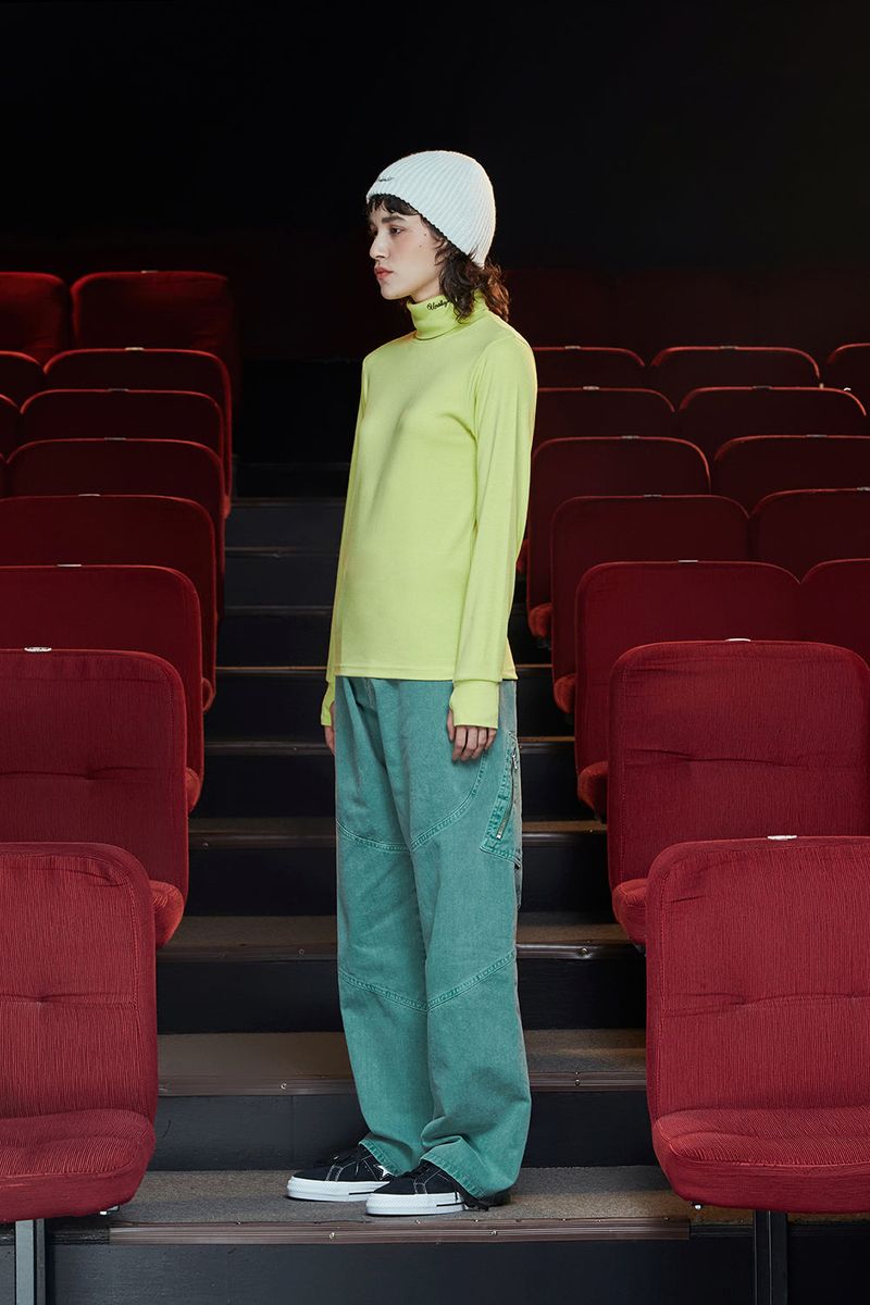 TURTLENECK KNIT T SHIRT / LIME