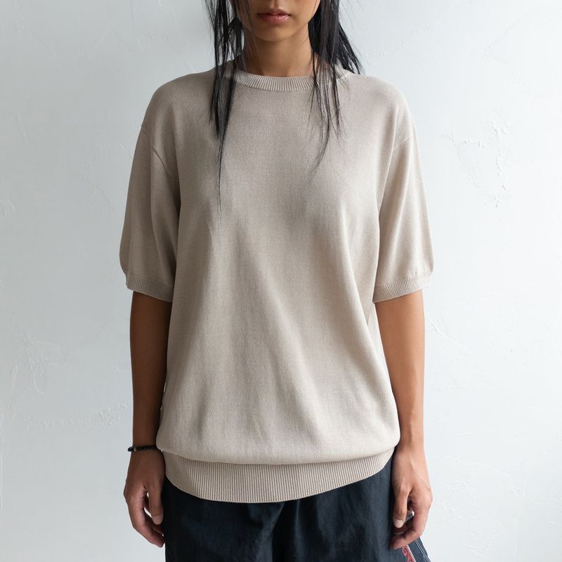 Totem short sleeve knit / Ecru