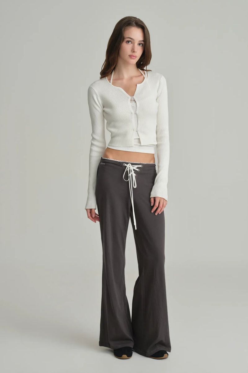 Ivy lace-up pants, Charcoal
