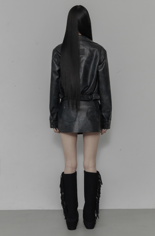 [mnem] Wisp Leather Jacket