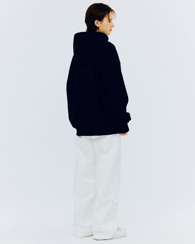 SPRAY RABBIT HOODIE-NAVY
