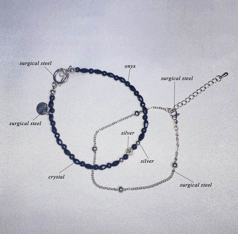 [SET] smile layered bracelet
