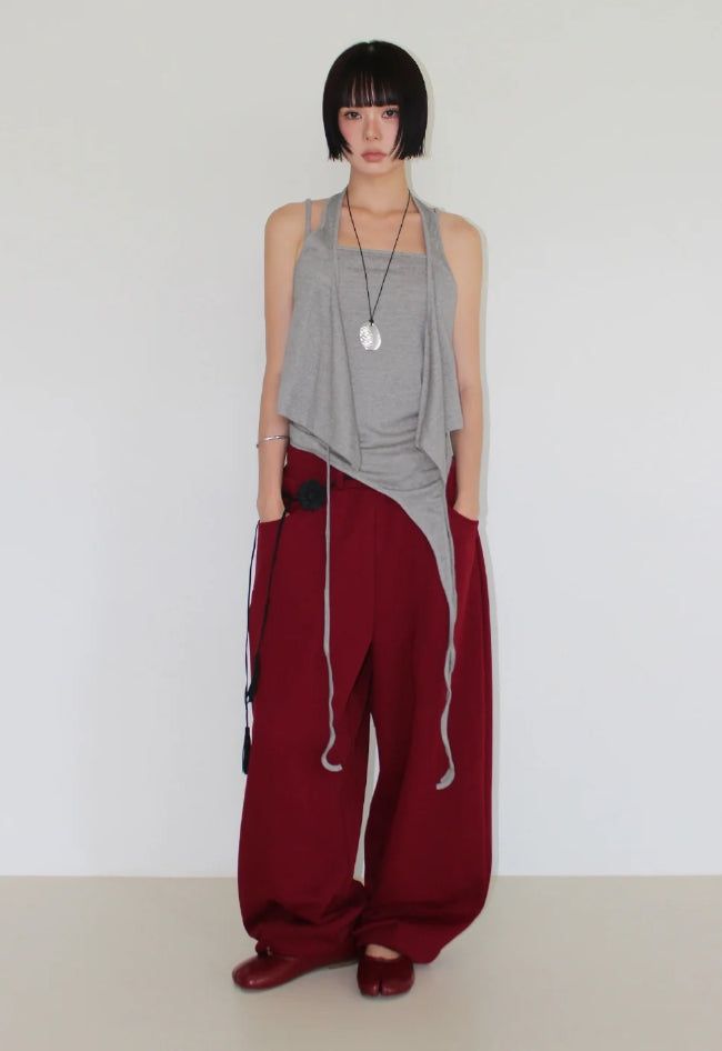 (2-way) WRAP HALTER SLEEVELESS