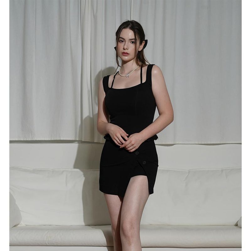 ROSY SLEEVELESS-BLACK