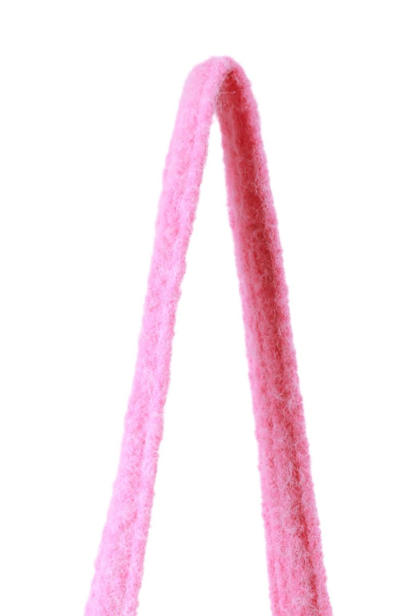 Vivid Hair Wool Shoulder Bag [Pink]