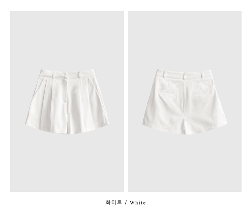 Ont A-line Two-Pintuck 3/4 Shorts / 4 Colors