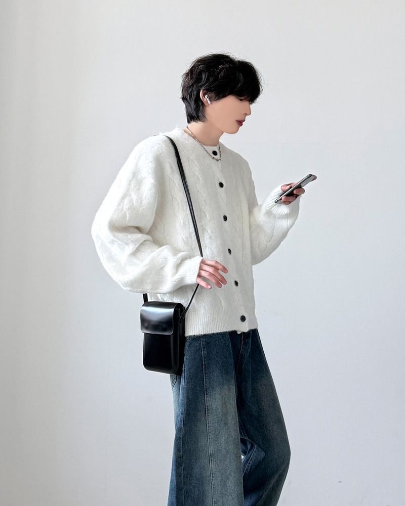Runan Cable Hair Cardigan