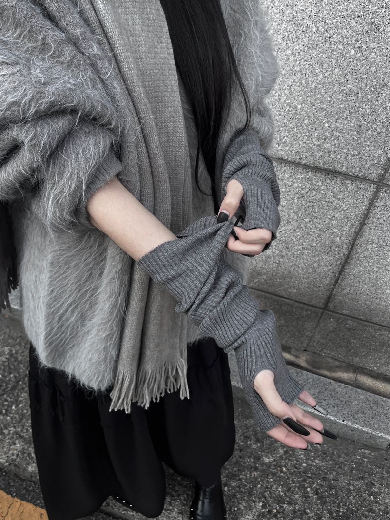 basic ribbed hand warmer (2color)