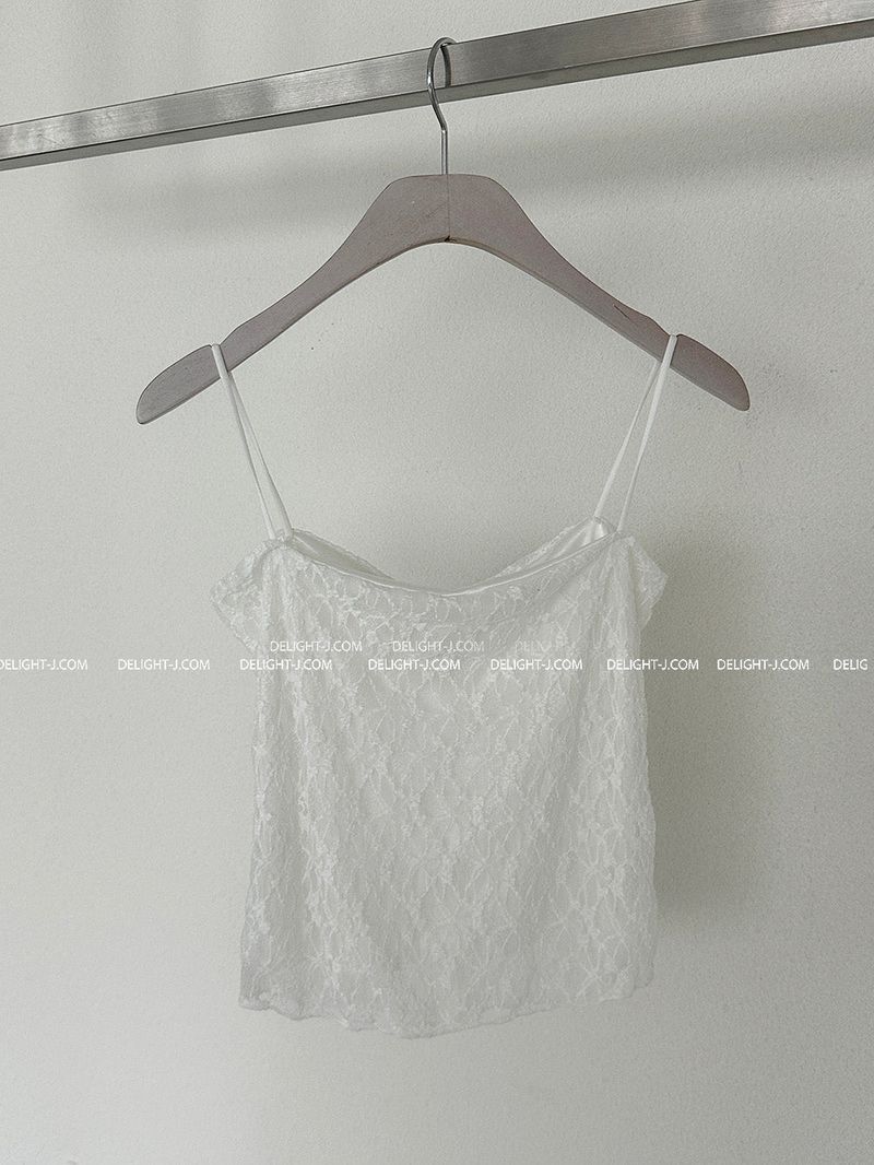 woody ribbon, lace, bustier, singlet with strap