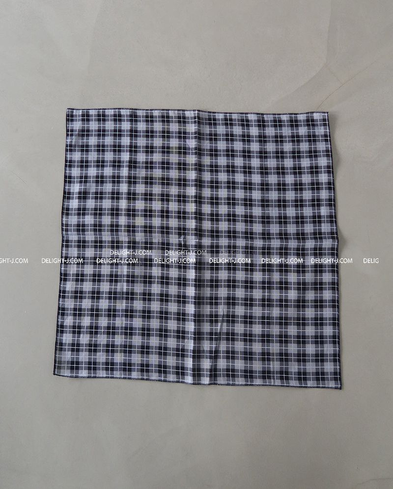 [UNISEX] Checkered linen square scarf