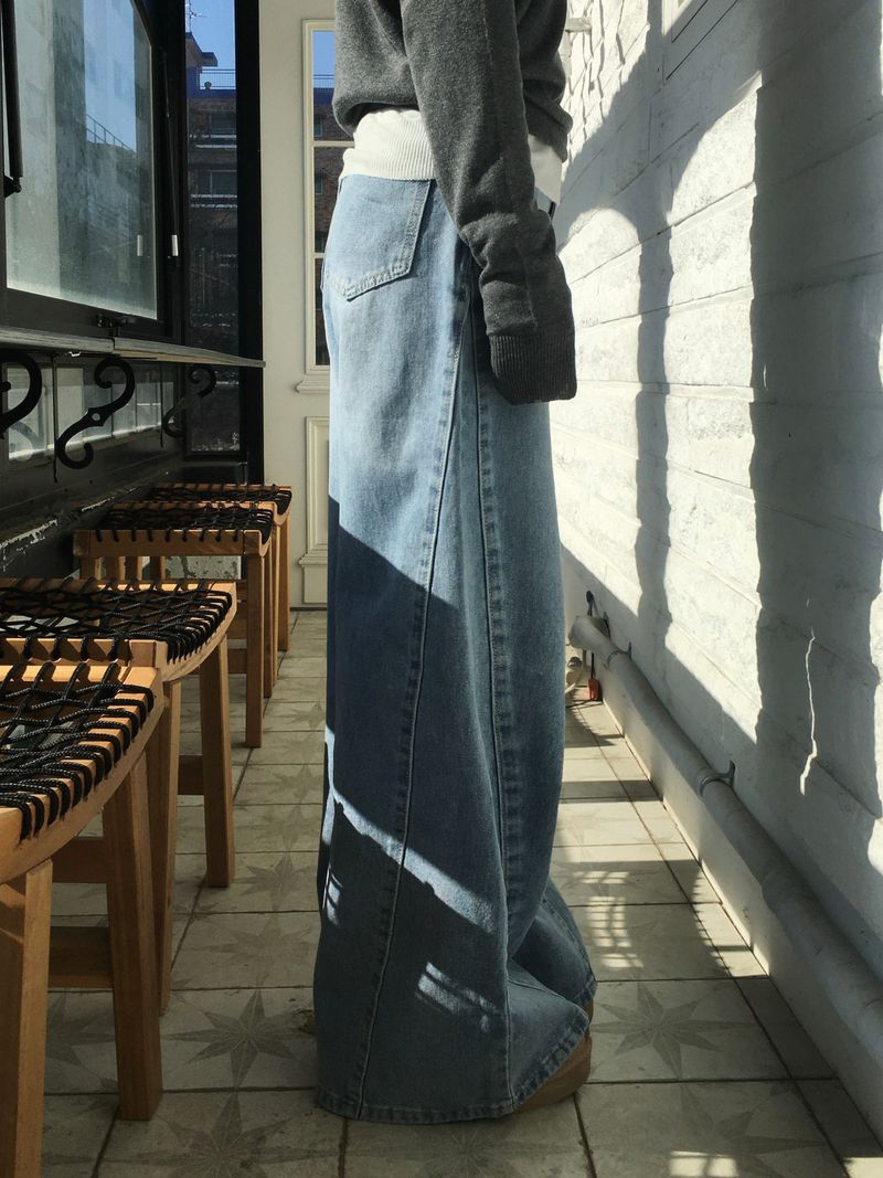 Vero Cut Washed Wide Denim (2c)