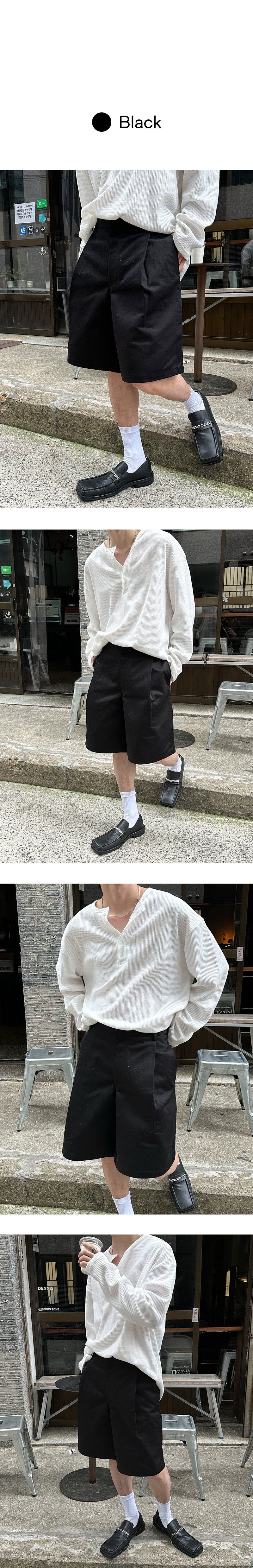 [S/S] Label bermuda cotton pants(4color)