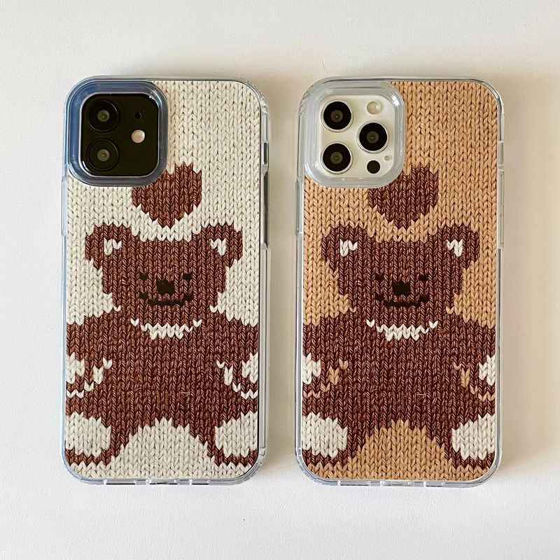 TEDDY BEAR HARD JELL CASE_BEIGE