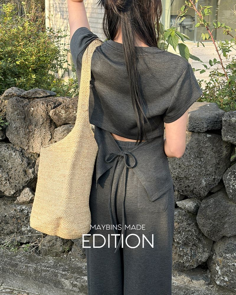[MADE] Back‑slit T‑shirt & pants set