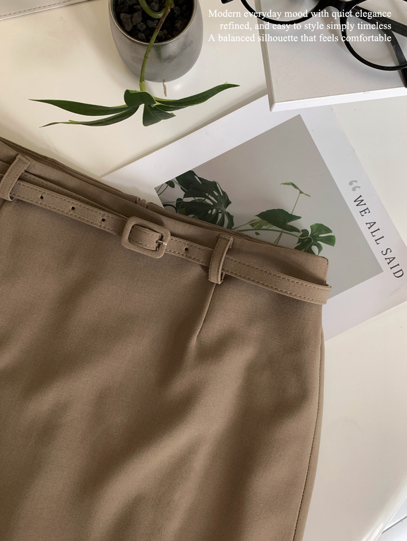 Setter Slit Belt Skirt / 4 colors