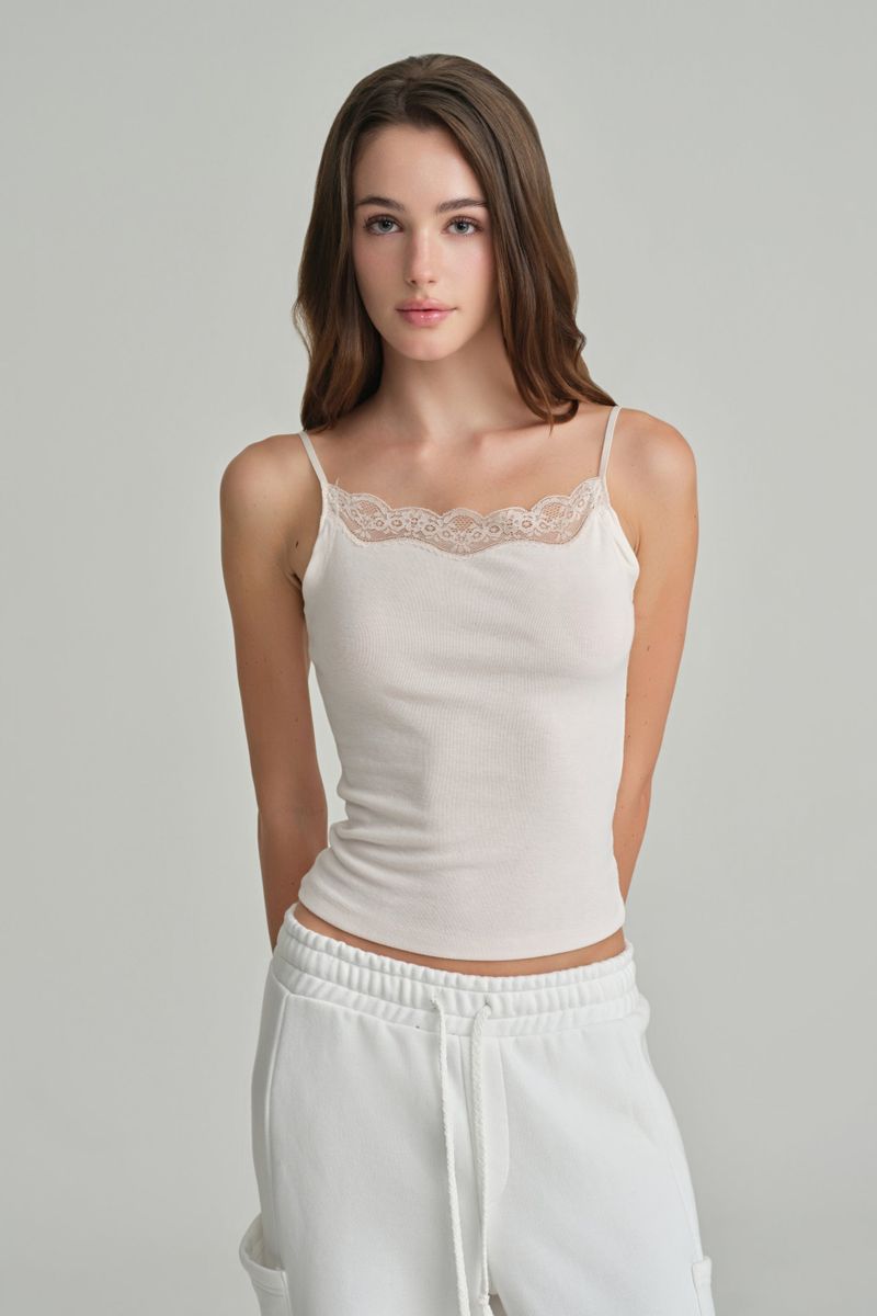 Swan lace sleeveless, Baby Pink