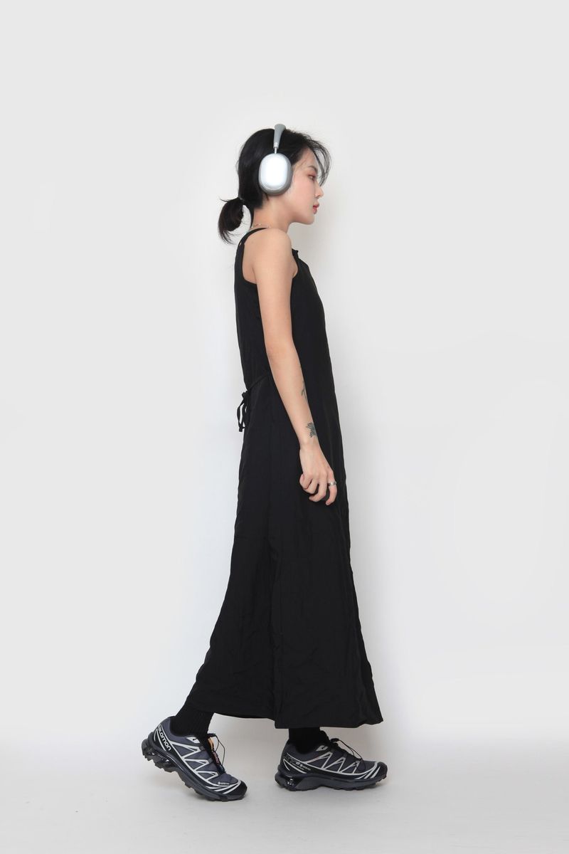 long slit sleeveless dress