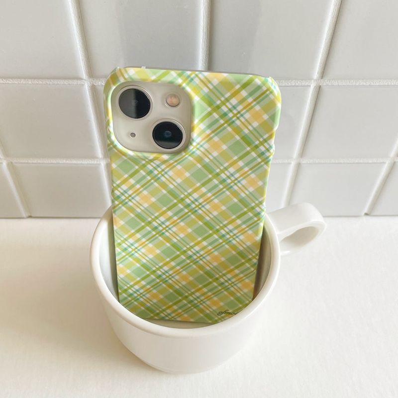 melon check glossy hard phone case