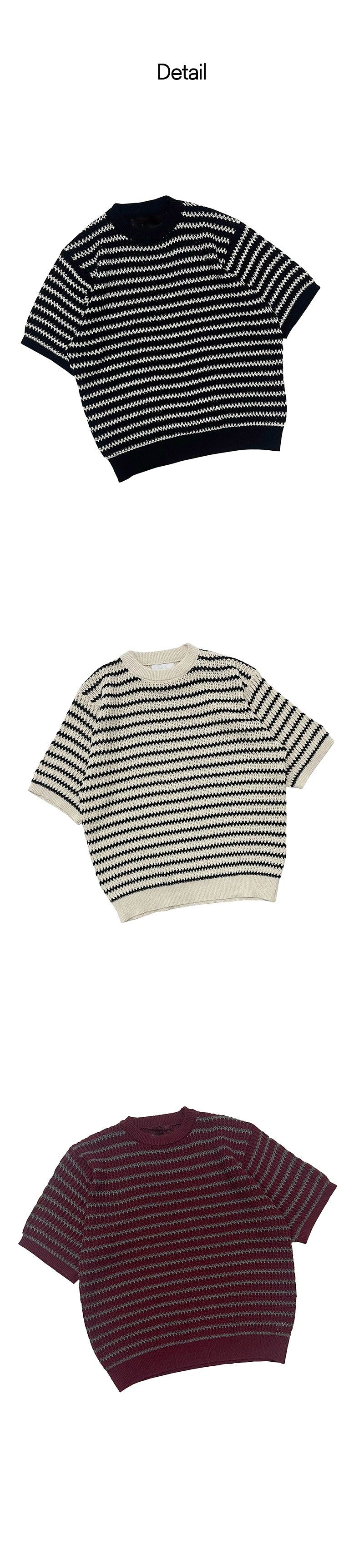 [S/S] Saint stripe half knit (3color)