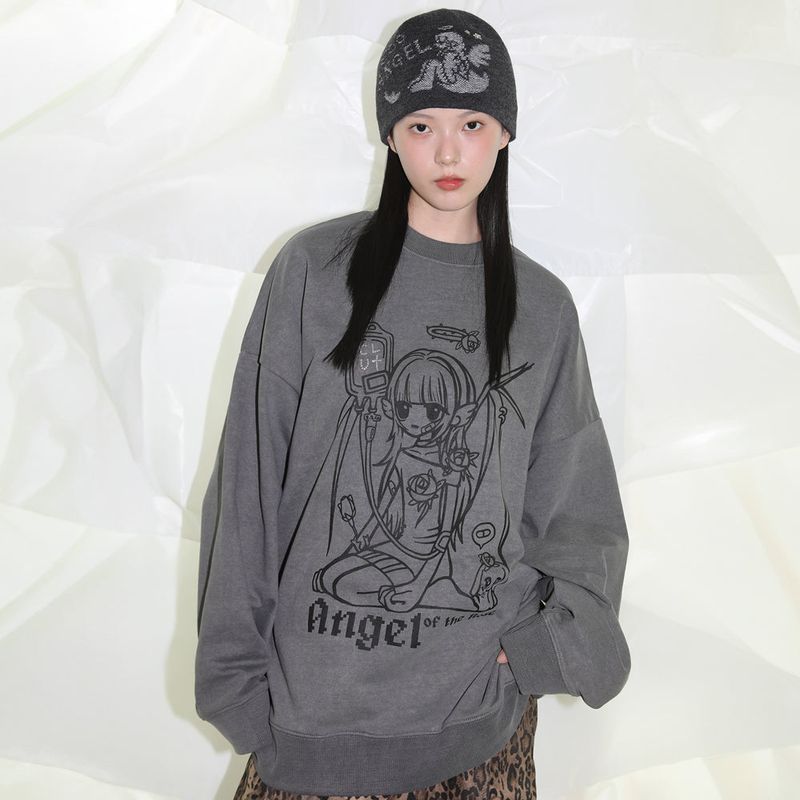 CLUT STUDIO(クラットスタジオ)の「Angel of Rose Sweatshirt - GREY(Tops)」