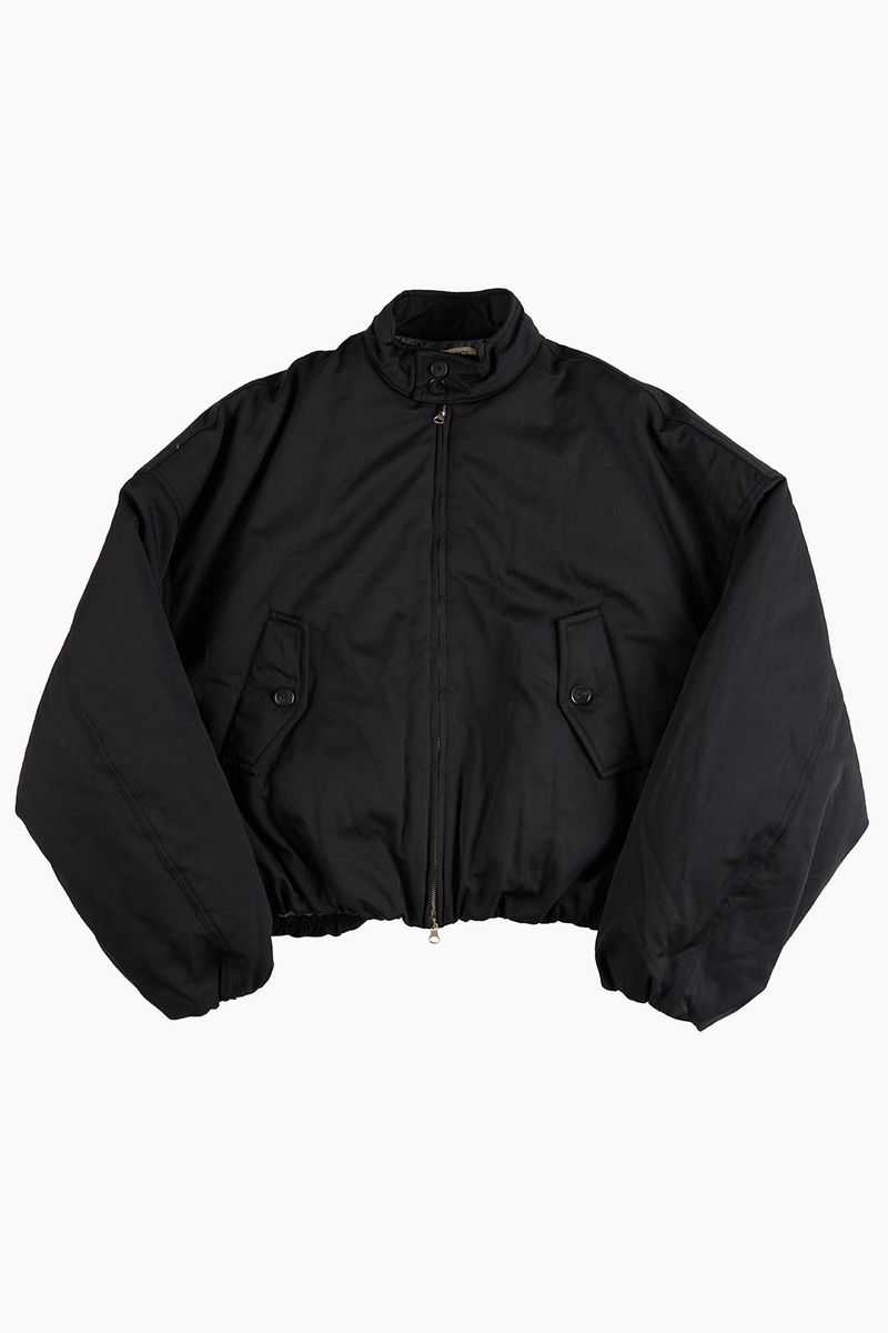 Coated crop padding blouson