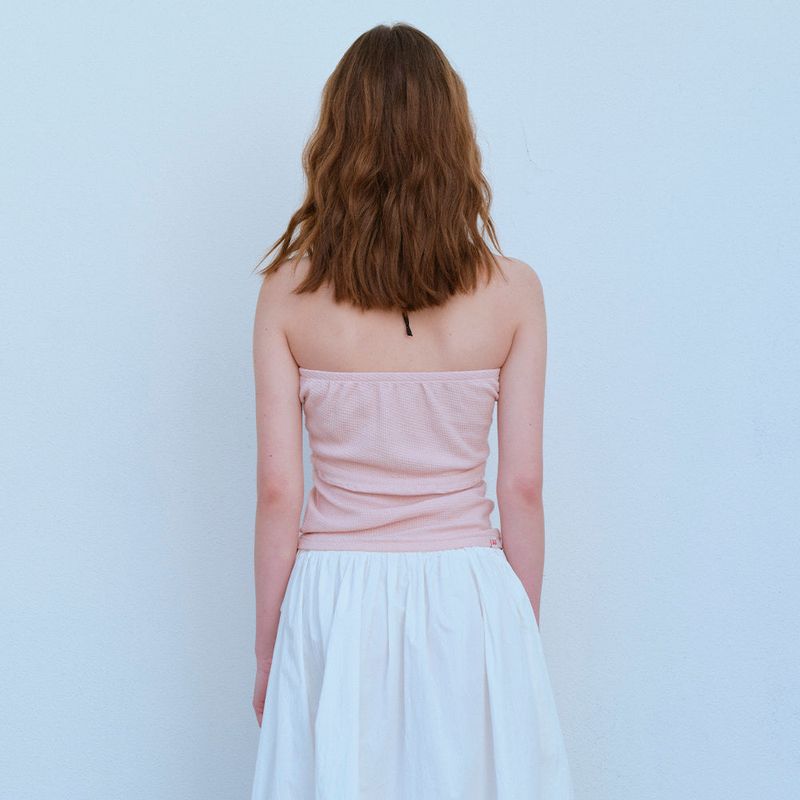  WAFFLE TUBE TOP, PINK