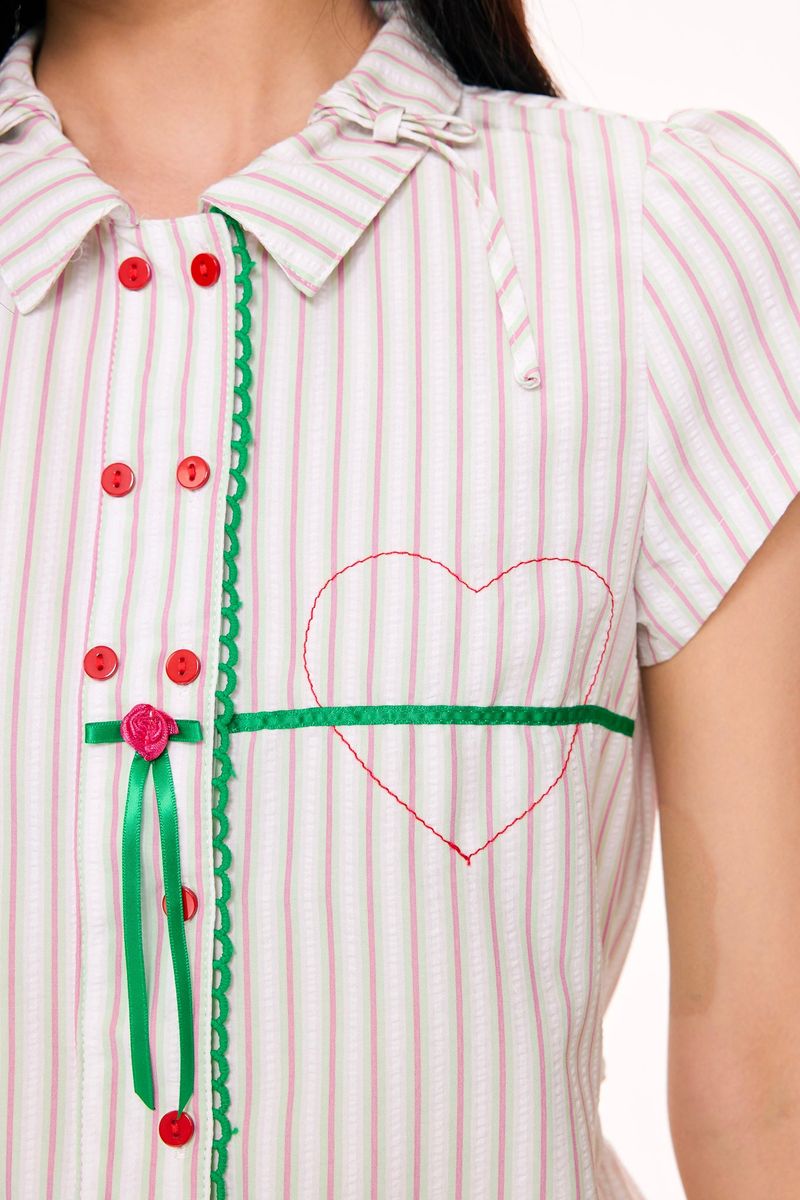 Lub-Dub Button Up Baby Shirt (Cream)