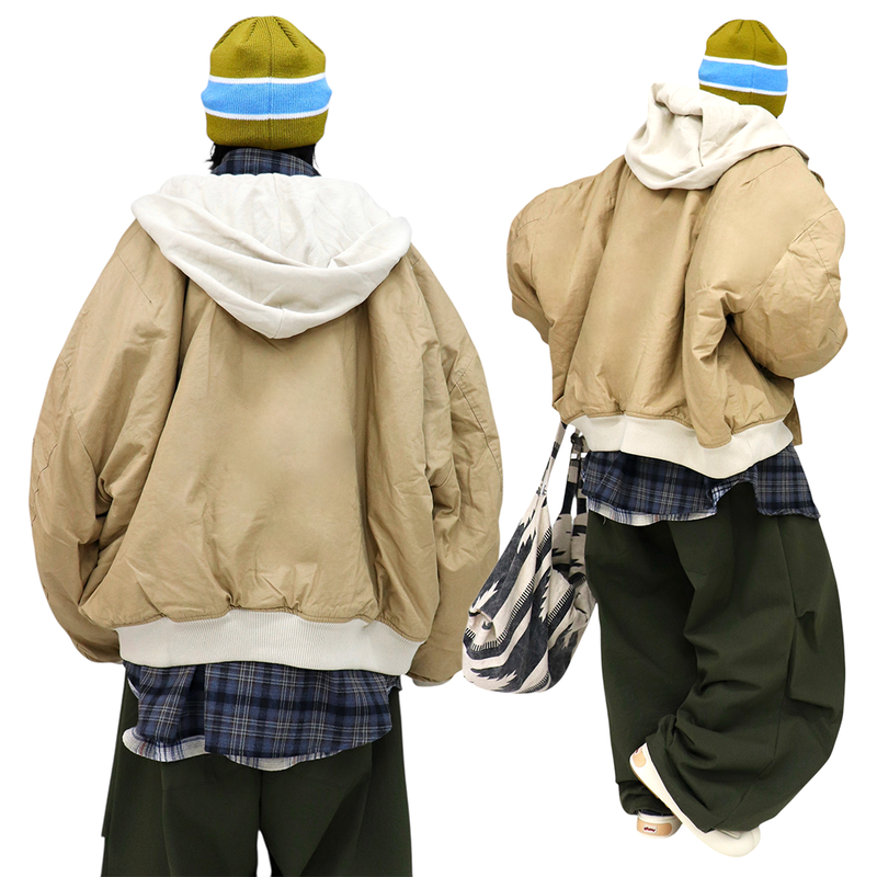 Two-Tone Hooded Ripstop MA-1 Padded Jumper