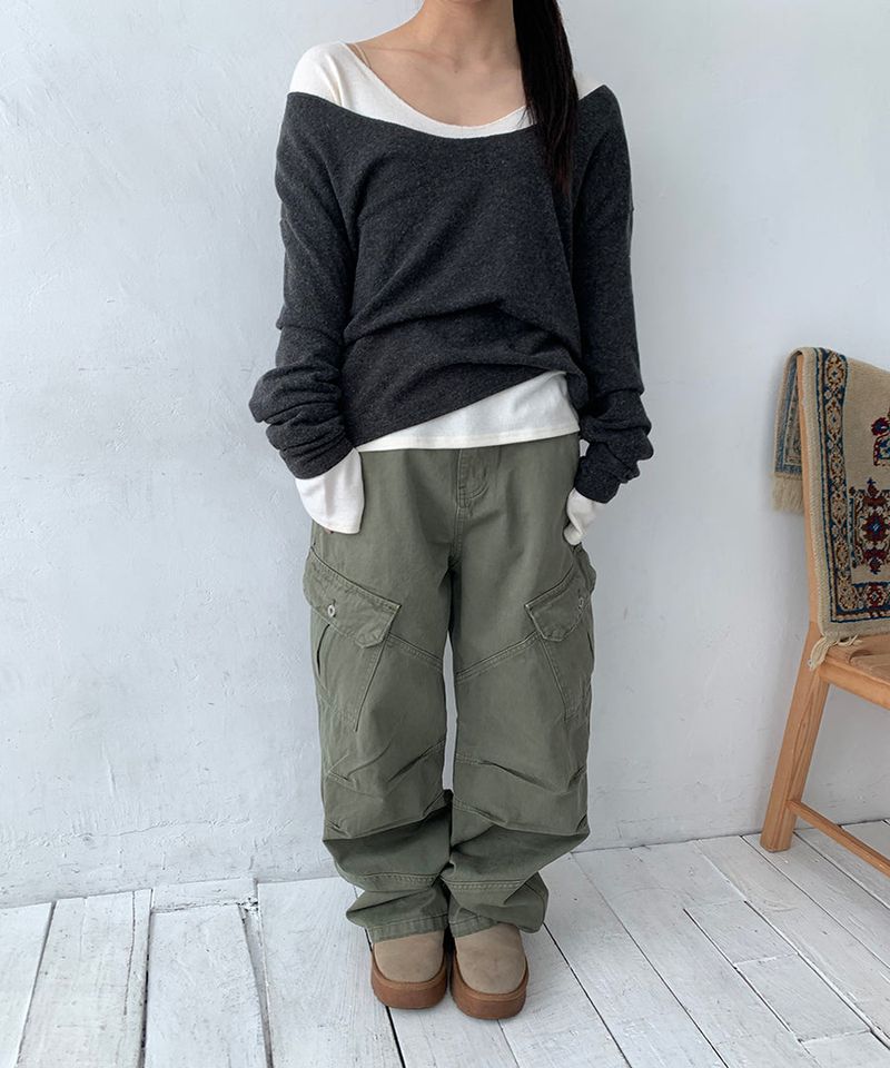 Dyeing washing cargo pants(3color)