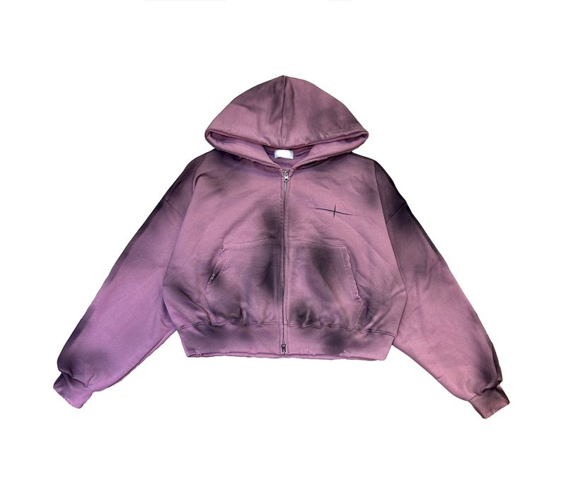 Unisex Tie Dye Over Hooded Zip-Up 2C