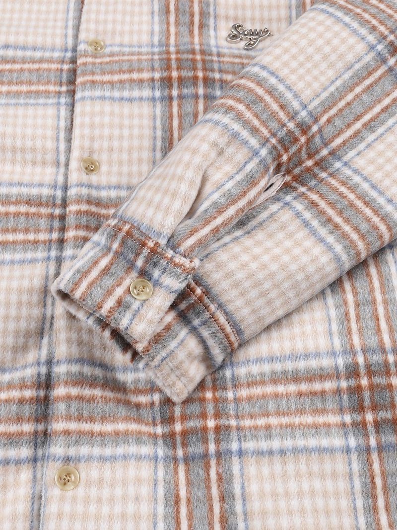 WOOL CHECK PUFFER SHIRTS