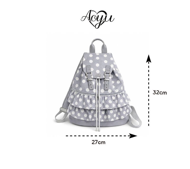 Dot Frill Backpack Kitchen Stripe Daily Bobusang Bag