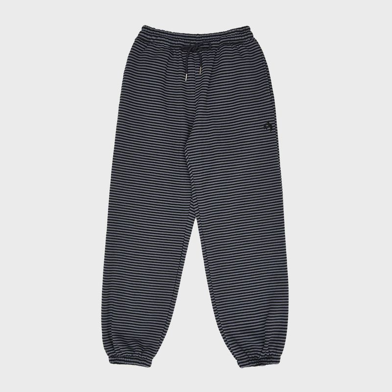 Dolphin embroidery stripe banding pants
