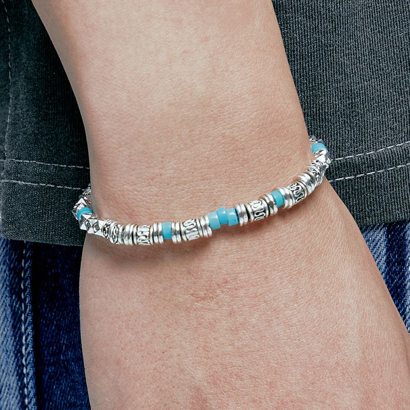 silver & turquoise beads bracelet