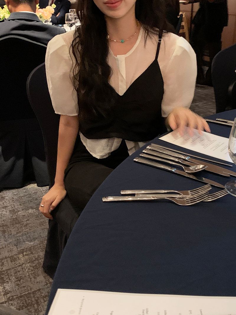 [MADE] ERT SEE-THROUGH PUFF BLOUSE