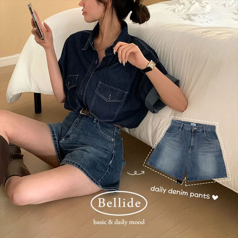 BEIDELLI（ベイデリー）の「ビンテージウッドウォッシングデニムショーツ（パンツ）」